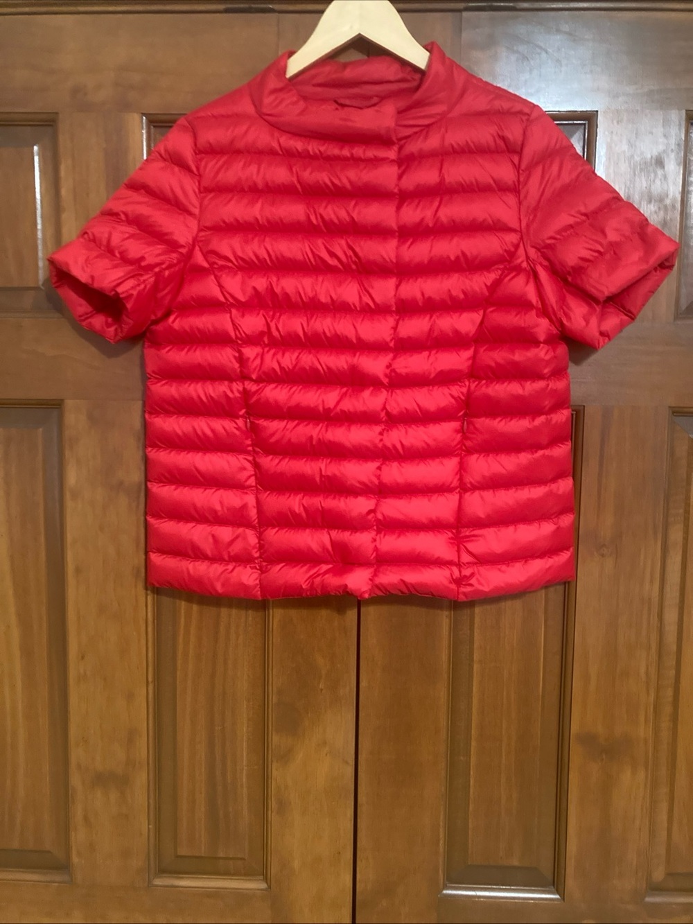 J. McLaughlin Kennedy Red 3/4 sleeve Quilted down Puffer Jacket women’s small